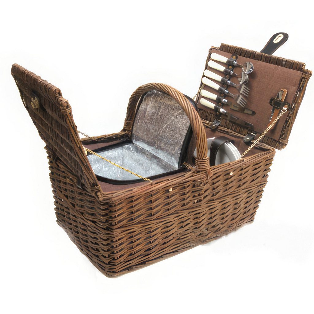 YUDU Picknickkorb Rattan für 4 Personen